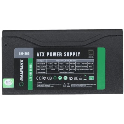 Блоки питания GameMax (GM-500) Блок питания ATX 500W GameMax GM-500 Блоки питания GameMax (GM-500) Блок питания ATX 500W GameMax GM-500