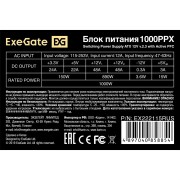 Блок питания Exegate EX222115RUS Блок питания 1000W Exegate 1000PPX RTL, ATX, black, active PFC, 14cm, 24p+2*(4+4)p,PCI-E,5SATA,,4IDE
