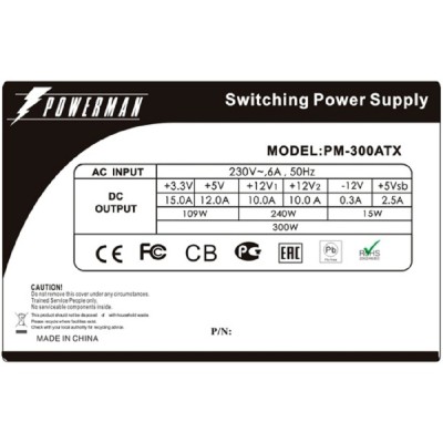 Блок питания POWERMAN PM-300ATX for EL series 6116827 Блок питания POWERMAN PM-300ATX for EL series 6116827