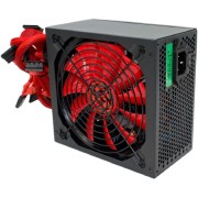 Блок питания Ginzzu PC500 14CM(Red) 80+ black,APFC,24+4p,2 PCI-E(6+2), 5*SATA, 4*IDE,оплетка, кабель питания,цветная коробка