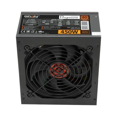Блок питания Ginzzu PB450 12CM 80+ black,APFC,20+4p,1 PCI-E(6+2), 4*SATA, 2*IDE, OEM Блок питания Ginzzu PB450 12CM 80+ black,APFC,20+4p,1 PCI-E(6+2), 4*SATA, 2*IDE, OEM