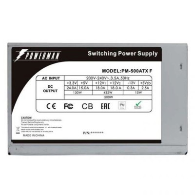 Блок питания POWERMAN PM-500ATX-F BLACK 6136308 Блок питания POWERMAN PM-500ATX-F BLACK 6136308