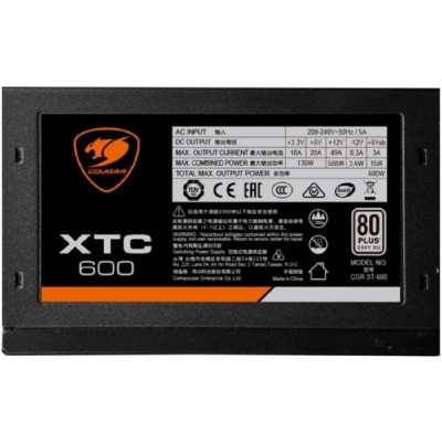 Блок питания Cougar XTC 600 (Разъем PCIe-2шт,ATX v2.31, 600W, Active PFC, 120mm Fan, Power cord, 80 Plus, Japanese standby capacitors) XTC600 BULK Блок питания Cougar XTC 600 (Разъем PCIe-2шт,ATX v2.31, 600W, Active PFC, 120mm Fan, Power cord, 80 Plus, Japanese standby capacitors) XTC600 BULK