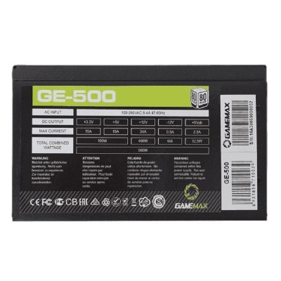 Блоки питания GameMax Блок питания ATX 500W GE-500 Блоки питания GameMax Блок питания ATX 500W GE-500