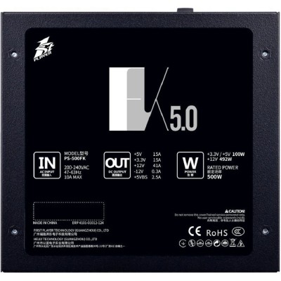 Блок питания 1STPLAYER Блок питания FK 500W / ATX 2.4, APFC, 120mm fan / PS-500FK Блок питания 1STPLAYER Блок питания FK 500W / ATX 2.4, APFC, 120mm fan / PS-500FK