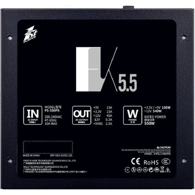 Блок питания 1STPLAYER Блок питания FK 550W / ATX 2.4, APFC, 120mm fan / PS-550FK Блок питания 1STPLAYER Блок питания FK 550W / ATX 2.4, APFC, 120mm fan / PS-550FK