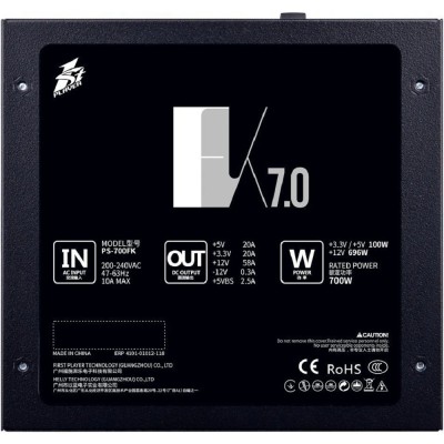 Блок питания 1STPLAYER Блок питания FK 700W / ATX 2.4, APFC, 120mm fan / PS-700FK Блок питания 1STPLAYER Блок питания FK 700W / ATX 2.4, APFC, 120mm fan / PS-700FK