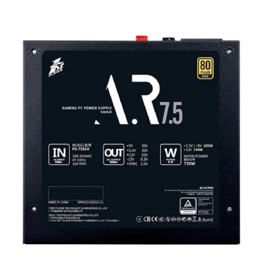 Блок питания 1STPLAYER Блок питания AR 750W / ATX 2.4, LLC+DC-DC, APFC, 80 PLUS GOLD, 120mm fan / PS-750AR Блок питания 1STPLAYER Блок питания AR 750W / ATX 2.4, LLC+DC-DC, APFC, 80 PLUS GOLD, 120mm fan / PS-750AR