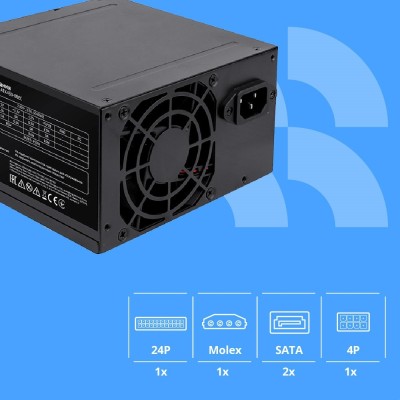 Блок питания CBR ATX 450W, 8cm fan, 24pin/1*4pin/1*IDE/2*SATA, кабель питания 1.2м, черный PSU-ATX450-08EC OEM Блок питания CBR ATX 450W, 8cm fan, 24pin/1*4pin/1*IDE/2*SATA, кабель питания 1.2м, черный PSU-ATX450-08EC OEM