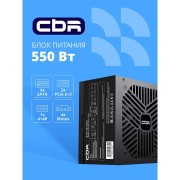 Блок питания CBR ATX 550W, 12cm fan, 24pin, 1*4+4pin, 1*6+2pin, 2*IDE, 3*SATA, кабель питания 1.2м, черный PSU-ATX550-12MD OEM