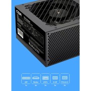 Блок питания CBR ATX 650W 80+ Bronze, DC-DC, APFC, 0.6mm, 24pin, 1*8-pin(4+4P), 1*6+2pin, 2*SATA, 4*IDE, 12cm fan, 1.2м кабель питания, черный PSU-ATX650-12GM BOX
