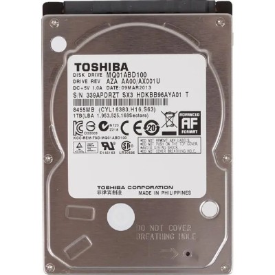 Жесткий диск 1TB Toshiba (MQ01ABD100) Serial ATA II, 5400 rpm, 8Mb buffer, 2.5 Жесткий диск 1TB Toshiba (MQ01ABD100) Serial ATA II, 5400 rpm, 8Mb buffer, 2.5