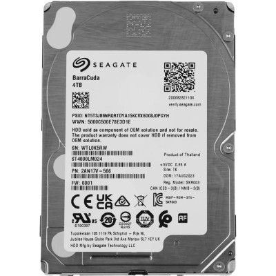 Жесткий диск 4TB Seagate Mobile Barracuda Guardian (ST4000LM024) SATA 6.0Gb/s, 5400 rpm, 128mb buffer Жесткий диск 4TB Seagate Mobile Barracuda Guardian (ST4000LM024) SATA 6.0Gb/s, 5400 rpm, 128mb buffer