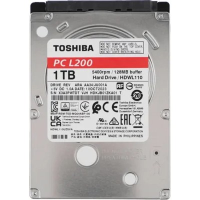 Жесткий диск 1TB Toshiba L200 Slim (HDWL110UZSVA/HDKCB88ZKA01T) SATA-III, 5400RPM, 128MB, 2.5 Жесткий диск 1TB Toshiba L200 Slim (HDWL110UZSVA/HDKCB88ZKA01T) SATA-III, 5400RPM, 128MB, 2.5