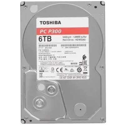 Жесткий диск 6TB Toshiba P300 (HDWD260UZSVA) SATA 6.0Gb/s, 5400 rpm, 128Mb buffer, 3.5 Жесткий диск 6TB Toshiba P300 (HDWD260UZSVA) SATA 6.0Gb/s, 5400 rpm, 128Mb buffer, 3.5