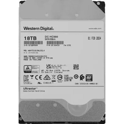 Жесткий диск 18Tb WD Ultrastar DC HC550 SATA 6Gb/s, 7200 rpm, 512mb buffer, 3.5 Жесткий диск 18Tb WD Ultrastar DC HC550 SATA 6Gb/s, 7200 rpm, 512mb buffer, 3.5