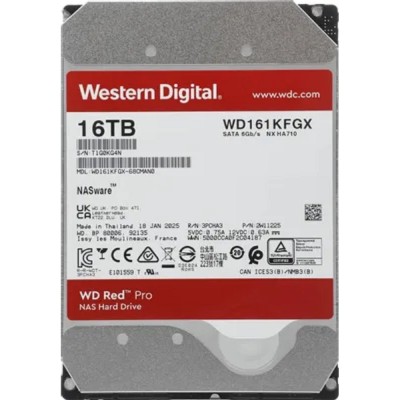 Жесткий диск 16TB WD Red Pro (WD161KFGX) Serial ATA III, 7200- rpm,512Mb, 3.5 Жесткий диск 16TB WD Red Pro (WD161KFGX) Serial ATA III, 7200- rpm,512Mb, 3.5