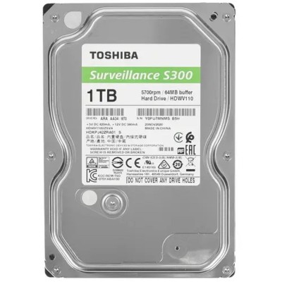 Жесткий диск HDD 1Tb TOSHIBA S300 Surveillance 5400rpm 64Mb SATA3 3,5 Жесткий диск HDD 1Tb TOSHIBA S300 Surveillance 5400rpm 64Mb SATA3 3,5