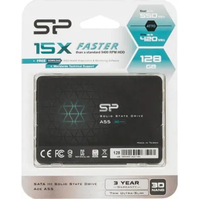накопитель Silicon Power SSD 128Gb A55 SP128GBSS3A55S25 SATA3.0, 7mm накопитель Silicon Power SSD 128Gb A55 SP128GBSS3A55S25 SATA3.0, 7mm