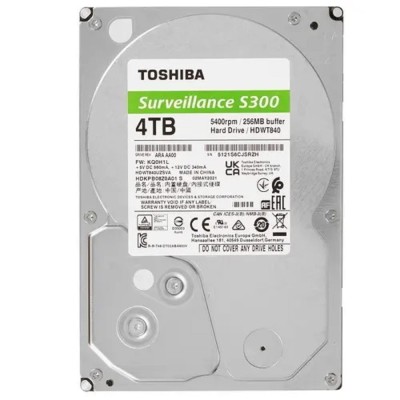 Жесткий диск 4TB Toshiba Surveillance S300 (HDWT840UZSVA) SATA 6.0Gb/s, 5400 rpm, 256Mb buffer, 3.5 Жесткий диск 4TB Toshiba Surveillance S300 (HDWT840UZSVA) SATA 6.0Gb/s, 5400 rpm, 256Mb buffer, 3.5