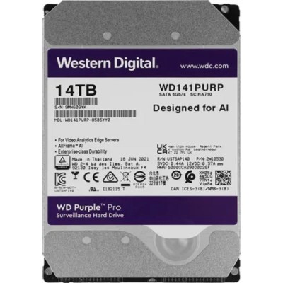 Жесткий диск 14TB WD Purple Pro (WD141PURP) Serial ATA III, 7200- rpm, 512Mb, 3.5 Жесткий диск 14TB WD Purple Pro (WD141PURP) Serial ATA III, 7200- rpm, 512Mb, 3.5
