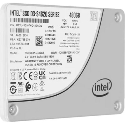накопитель Intel SSD 480Gb S4620 серия SSDSC2KG480GZ01(1Z) SATA3.0, 3D2, TLC, 2.5 накопитель Intel SSD 480Gb S4620 серия SSDSC2KG480GZ01(1Z) SATA3.0, 3D2, TLC, 2.5