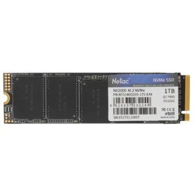 носитель информации SSD Netac NV2000 PCIe 3 x4 M.2 2280 NVMe 3D NAND SSD 1TB NT01NV2000-1T0-E4X носитель информации SSD Netac NV2000 PCIe 3 x4 M.2 2280 NVMe 3D NAND SSD 1TB NT01NV2000-1T0-E4X