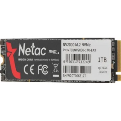 носитель информации SSD Netac NV2000 PCIe 3 x4 M.2 2280 NVMe 3D NAND SSD 1TB NT01NV2000-1T0-E4X носитель информации SSD Netac NV2000 PCIe 3 x4 M.2 2280 NVMe 3D NAND SSD 1TB NT01NV2000-1T0-E4X