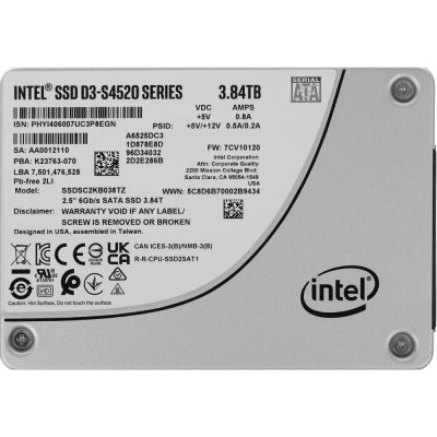 накопитель Intel SSD D3-S4520 Series, 3.84TB, 2.5 накопитель Intel SSD D3-S4520 Series, 3.84TB, 2.5