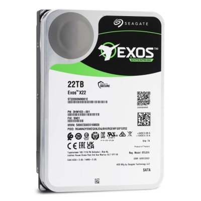 Жесткий диск 22TB Seagate Exos X22 (ST22000NM001E) SATA 6Gb/s, 7200 rpm, 512mb buffer, 3.5 Жесткий диск 22TB Seagate Exos X22 (ST22000NM001E) SATA 6Gb/s, 7200 rpm, 512mb buffer, 3.5