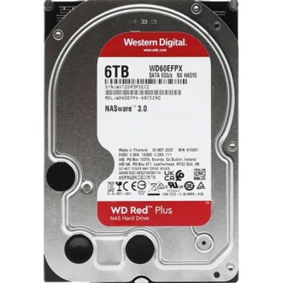 Жесткий диск 6TB WD NAS Red Plus (WD60EFPX) Serial ATA III, 5400- rpm, 256Mb, 3.5 Жесткий диск 6TB WD NAS Red Plus (WD60EFPX) Serial ATA III, 5400- rpm, 256Mb, 3.5
