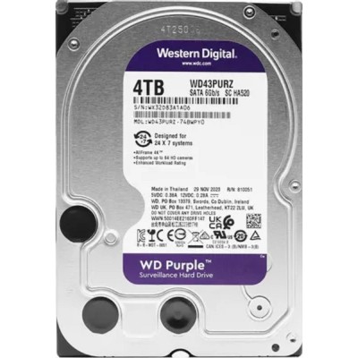 Жесткий диск 4TB WD Purple (WD43PURZ) Serial ATA III, 5400- rpm, 256Mb, 3.5 Жесткий диск 4TB WD Purple (WD43PURZ) Serial ATA III, 5400- rpm, 256Mb, 3.5