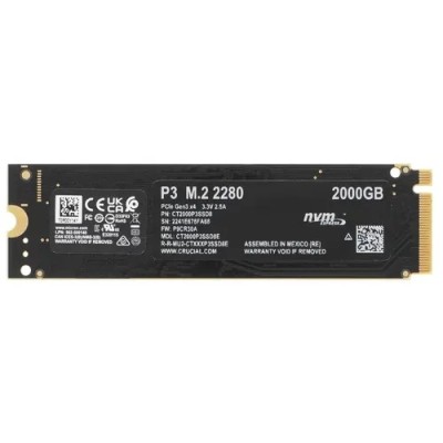 накопитель SSD 2Tb Crucial P3 3D NAND M2 PCIe NVMe R3500Mb/s W3000MB/s CT2000P3SSD8 накопитель SSD 2Tb Crucial P3 3D NAND M2 PCIe NVMe R3500Mb/s W3000MB/s CT2000P3SSD8