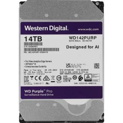 Жесткий диск 14TB WD Purple Pro (WD142PURP) Serial ATA III, 7200- rpm, 512Mb, 3.5 Жесткий диск 14TB WD Purple Pro (WD142PURP) Serial ATA III, 7200- rpm, 512Mb, 3.5
