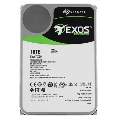 Жесткий диск 18TB Seagate Exos X20 (ST18000NM003D) SATA 6Gb/s, 7200 rpm, 256mb buffer, 3.5 Жесткий диск 18TB Seagate Exos X20 (ST18000NM003D) SATA 6Gb/s, 7200 rpm, 256mb buffer, 3.5