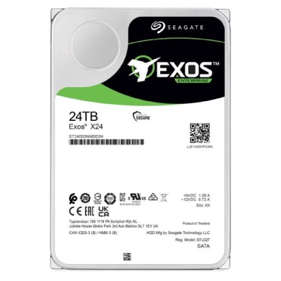 Жесткий диск 24TB Seagate Exos X24 (ST24000NM002H) SATA 6Gb/s, 7200 rpm, 512mb buffer, 3.5 Жесткий диск 24TB Seagate Exos X24 (ST24000NM002H) SATA 6Gb/s, 7200 rpm, 512mb buffer, 3.5