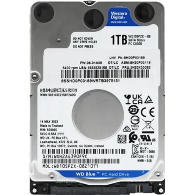 Жесткий диск 1TB WD Blue (WD10SPZX) SATA 6Gb/s, 5400 rpm, 128Mb buffer Жесткий диск 1TB WD Blue (WD10SPZX) SATA 6Gb/s, 5400 rpm, 128Mb buffer