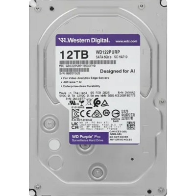 Жесткий диск 12TB WD Purple Pro (WD122PURP) Serial ATA III, 7200- rpm, 256Mb, 3.5 Жесткий диск 12TB WD Purple Pro (WD122PURP) Serial ATA III, 7200- rpm, 256Mb, 3.5
