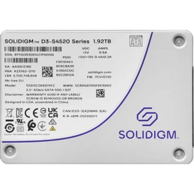 накопитель Solidigm SSDSC2KB019TZ1Z Solidigm SSD D3-S4520 Series, 1920GB, 2.5 накопитель Solidigm SSDSC2KB019TZ1Z Solidigm SSD D3-S4520 Series, 1920GB, 2.5