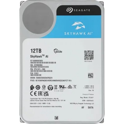 Жесткий диск 12TB Seagate SkyHawkAl (ST12000VE003) SATA 6 Гбит/с, 7200 rpm, 256 mb buffer, для видеонаблюдения Жесткий диск 12TB Seagate SkyHawkAl (ST12000VE003) SATA 6 Гбит/с, 7200 rpm, 256 mb buffer, для видеонаблюдения
