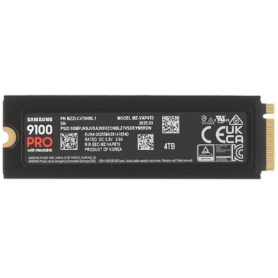 накопитель Samsung SSD 4Tb 9100 PRO Black M.2 MZ-VAP4T0CW накопитель Samsung SSD 4Tb 9100 PRO Black M.2 MZ-VAP4T0CW