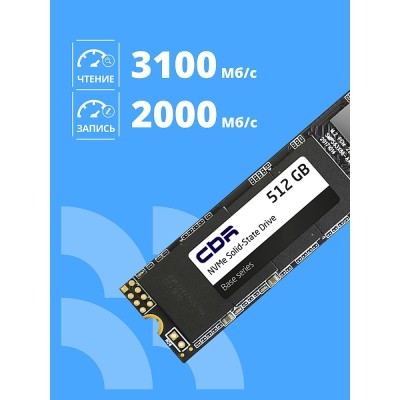 накопитель CBR SSD-512GB-M.2-BS24b-AIO, Внутренний SSD-накопитель, 512 GB, M.2 2280, PCIe 3.0 x4, NVMe 1.3, 3D TLC NAND, R/W speed up to 3100/2000 MB/s, TBW (TB) 360 накопитель CBR SSD-512GB-M.2-BS24b-AIO, Внутренний SSD-накопитель, 512 GB, M.2 2280, PCIe 3.0 x4, NVMe 1.3, 3D TLC NAND, R/W speed up to 3100/2000 MB/s, TBW (TB) 360