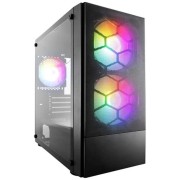 Корпус 1STPLAYER Корпус FIREBASE X4-M Black / mATX, TG / 1x120mm & 2x140mm LED fans inc. / X4-M-BK-2F1P-1F1