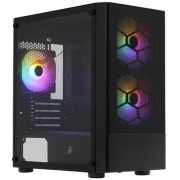 Корпус 1STPLAYER Корпус FIREBASE X4-M Black / mATX, TG / 1x120mm & 2x140mm LED fans inc. / X4-M-BK-2F1P-1F1