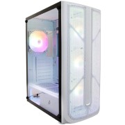 Корпус 1STPLAYER FIREBASE X4 White / ATX, TG / 4x120mm LED fans inc. / X4-WH-4F1-W