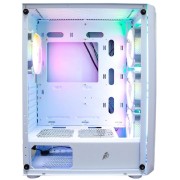 Корпус 1STPLAYER FIREBASE X4 White / ATX, TG / 4x120mm LED fans inc. / X4-WH-4F1-W