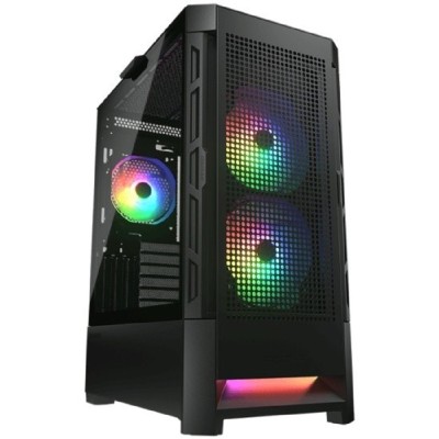 Корпуса Cougar Airface RGB Black, 2х140мм + 1x120mm ARGB Fan, ARGB Fan Hub, без БП, черный, ATX Корпуса Cougar Airface RGB Black, 2х140мм + 1x120mm ARGB Fan, ARGB Fan Hub, без БП, черный, ATX