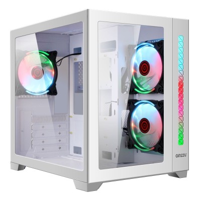 корпус Ginzzu V450 RGB Белый CRC6 FAN12CM RGB*3 корпус Ginzzu V450 RGB Белый CRC6 FAN12CM RGB*3