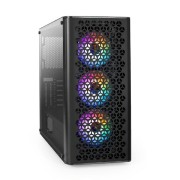 Корпуса Exegate EX294965RUS Корпус Miditower ExeGate EVO-9202 (ATX, без БП, с окном, 1*USB+1*USB3.0, аудио, 3 вент. 12см с RGB подсветкой)