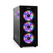 Корпуса Exegate EX294967RUS Корпус Miditower ExeGate i3 BASE (ATX, без БП, с окном, 1*USB+1*USB3.0, аудио, 4 вент. 12см с RGB подсветкой)